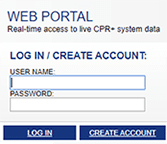 Web Portal login screenshot