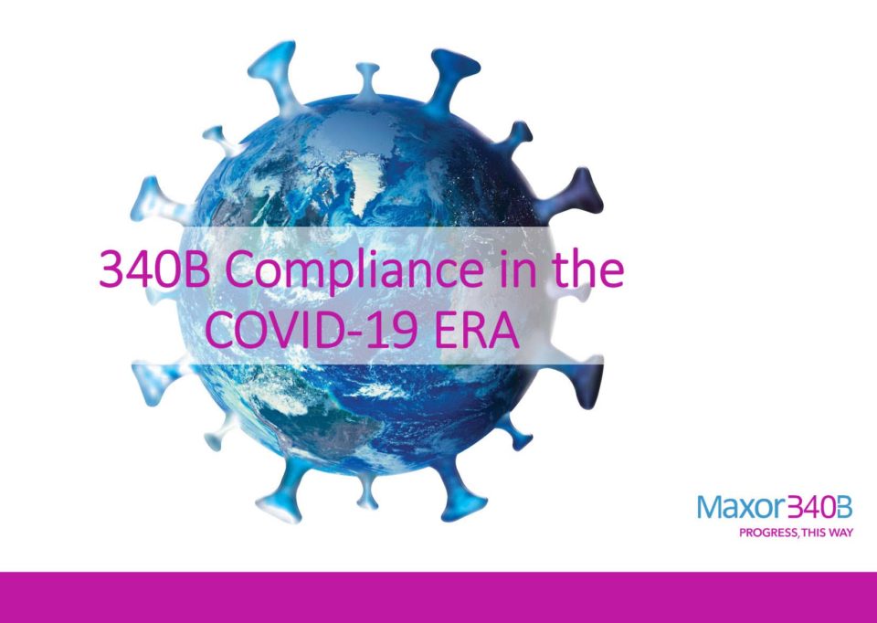 Screenshot of the Maxor340B webinar, "340B Compliance in the COVID-19 Era"