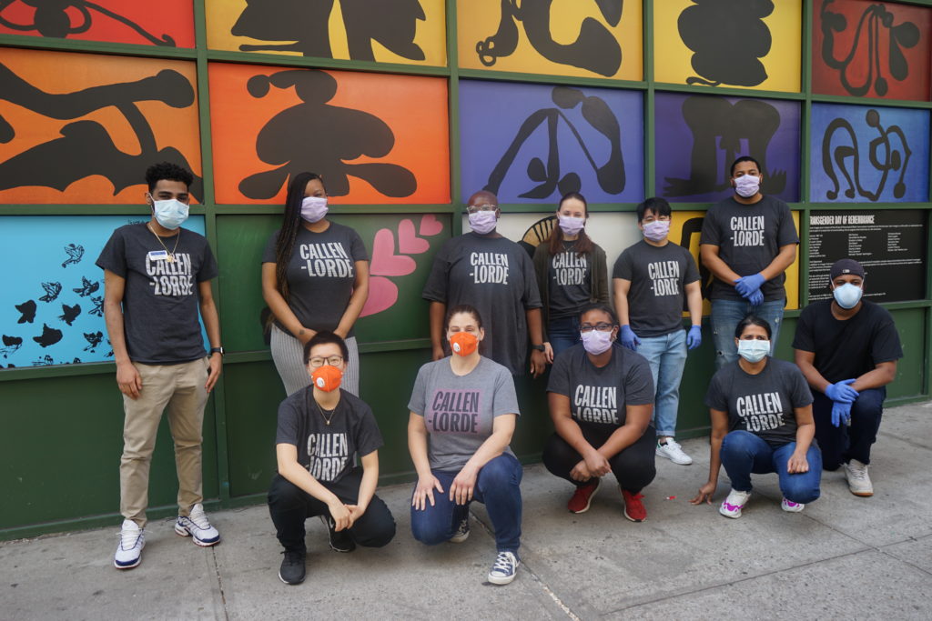 11 Callen-Lorde employees outside a NYC location