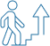 Icon of person walking up stairs