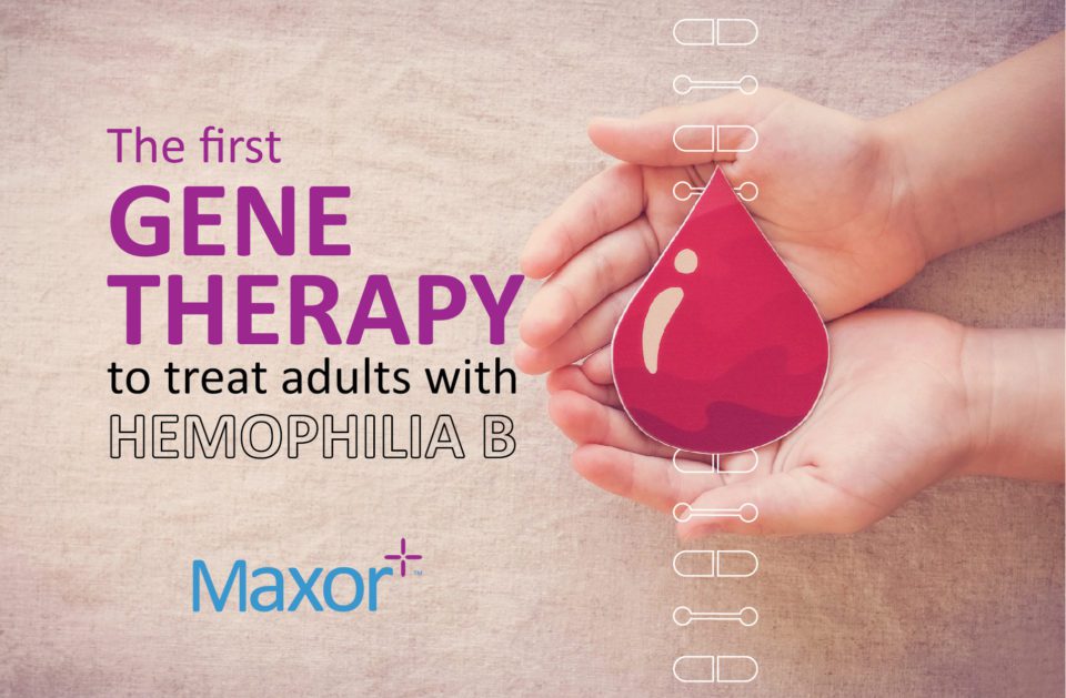 The First Gene Therapy to Treat Adults with Hemophilia B - Blood Droplet and Hands